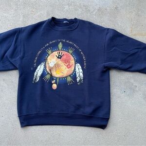 Navy Graphic Crewneck Sweater